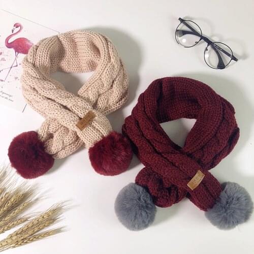 Childrens scarf warm in winter, girls' collars, double ball knitting, boys' bibs, baby scarfs in autumn and winter