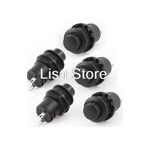 DS-427 SPST 12mm Black Non Locking Push Button Switch AC 125V 3A 250V 1.5A