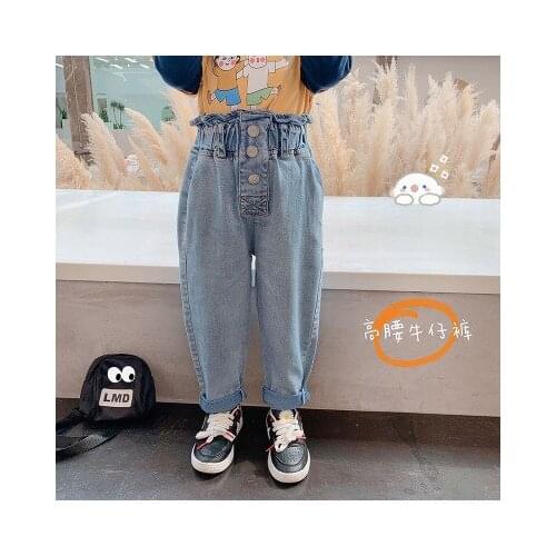 Baby Girl Denim Pants 2020 Autumn New Childrens High Waist Jeans Kids Girls Casual Cowboy Pants Toddler Trousers Baby Jeans