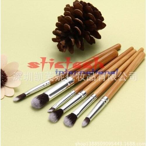 By ems or dhl 200sets 6Pcs Professional Bamboo Handle Makeup Brush Eye Brushes Sets Cosmetic Tool Hot Selling