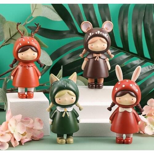 Mushroom Girl Blind Box Anime Figure Gift Toys Cute Resin Decoration Girl Heart Creative Home Decoration Crafts Cartoon Doll