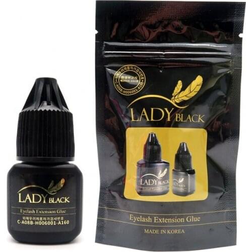 Korea Lady Black hypoallergenic eyelash glue with private label