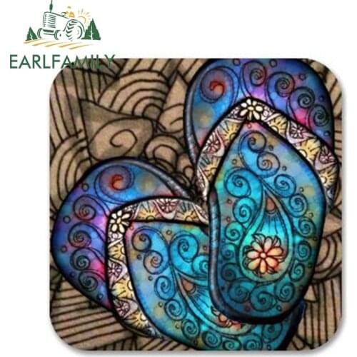 EARLFAMILY 13cm x 13cm Pretty Flip Flop Car Sticker for Bumper Window Door Vinyl Decal Waterproof Car Accessories