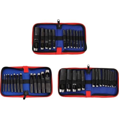 Round Carbon Steel Leather Craft Shank Hollow Hole Punch Leathercraft Punching Tool for Wallet Belt DIY Die Chisel Kit