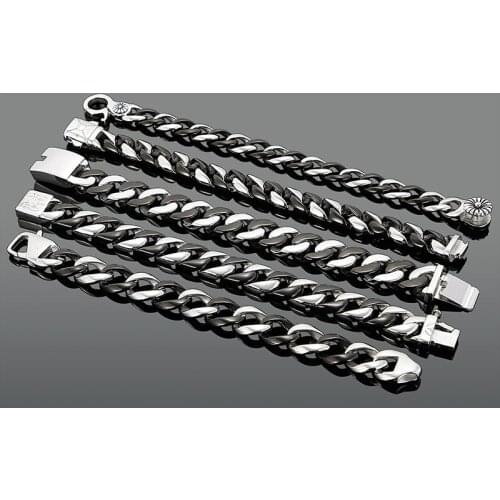 Fashion mens stainless steel jewelry, simple and creative personality, black titanium steel trendy mens bracelet