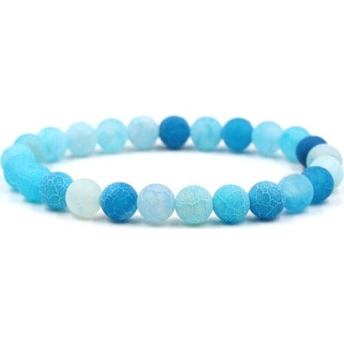 Fashion Simple Style 9 colors Natural Wind Fossil Beads Bangle Bracelet Classic Elastic Rope Bracelets Jewelry For Men Women