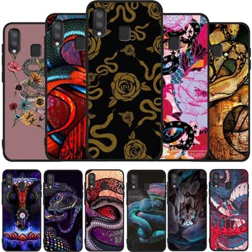 Hand Snake Flower Snake Painting Black Phone Case For Samsung Galaxy A71 A51 A41 A31 A20E A10 A20 A40 A50 A70 M30S M20 A7 A8 A9