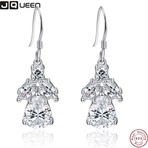925 Silver Earrings Wedding 7*9mm Water Drop Marquise Diamond Zircon Earrings Ear Studs for Wedding Engagement Party