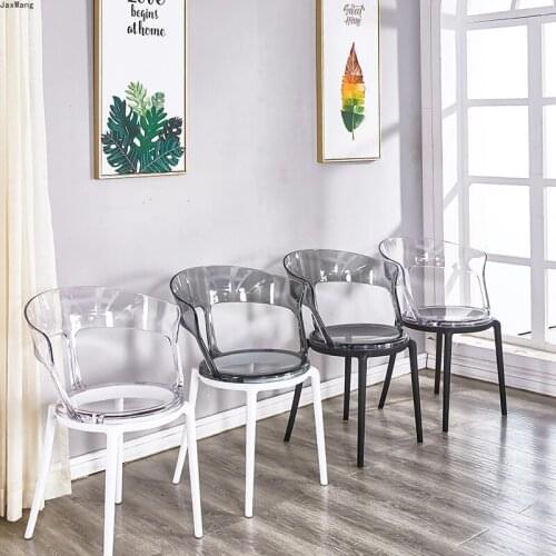 Nordic Dining Chair Transparent Fashion Creative Modern Minimalist Plastic Chair Hollow Backrest Dining Chairs Kitchen Furniture