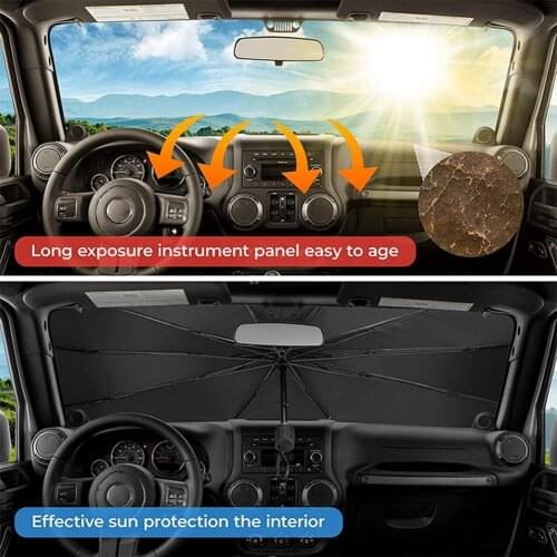 Foldable Car Windshield Sun Shade Umbrella Auto UV Cover Sunshade Heat Insulation Front Window Interior Protection Dropshipping