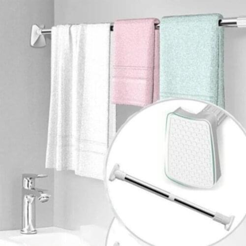 High Quality Telescopic Clothing Rod Punch-free Adjustable Shower Curtain Rods Extendable Stainless Steel Simple Support Rod