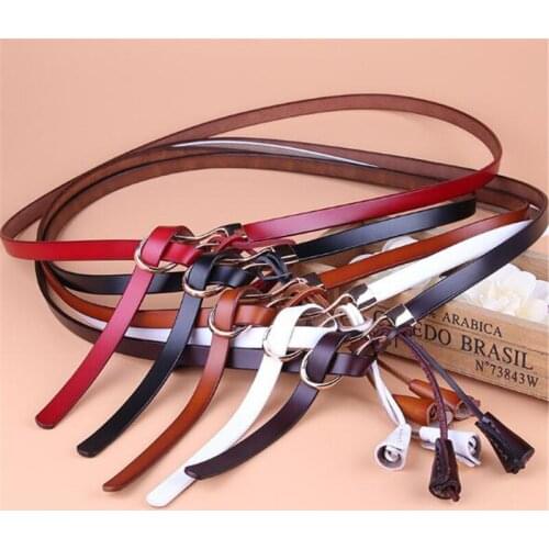 Thin Real Leather Belt Female Waistband Waist Women Wild Small Band Strap Lady Cinturon Mujer
