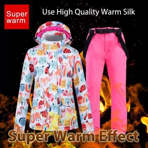 Waterproof Women Ski Jacket Snowboard Jacket Bib Pants Suit Korean Style Ladies Windproof Ski Suit For Outdoor Sports Skiing