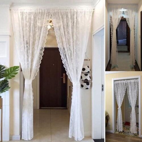 1Pc Solid White Lace Window Curtains For Living Room Balcony Bedroom Modern Tulle Voile Organza Curtains Fabric Drapes Wholesale