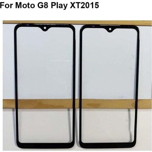 2PCS For Moto G8 Play XT2015 Front LCD Glass Lens touchscreen G 8 Play Touch screen Panel Outer Screen Glass without flex