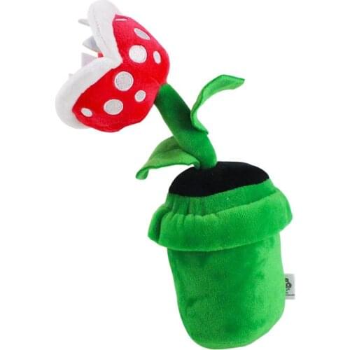 26CM Simulation Piranha Flower Plush Pot Culture Plant with Tooth Stuffed Toys Novelty Kids Gift for Home Decro