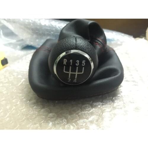 For Seat Leon 2000 2001 Toledo 1999 2000 2001 Car-Styling 5 Speed Gear Lever 23 mm Hole Car Shift Knob Leather Boot Red Line