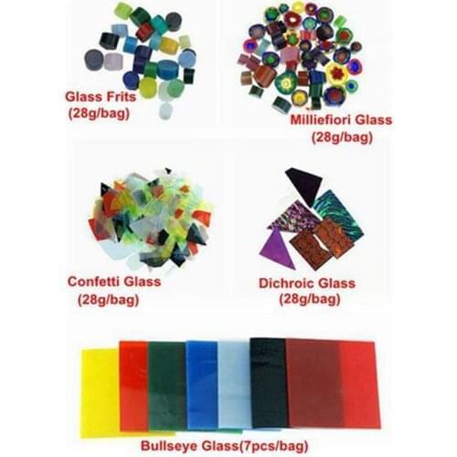 5kinds of Glass Fusing Glasses Microwave Kiln Accessories for DIY Craft Decoration Ornament