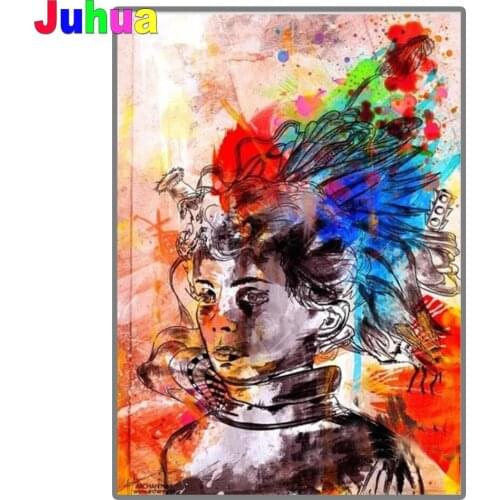 Abstract Colorful Woman Diamond Painting Full Round Square Diamond embroidery Portrait 5D DIY Diamond Setting Home Decoration
