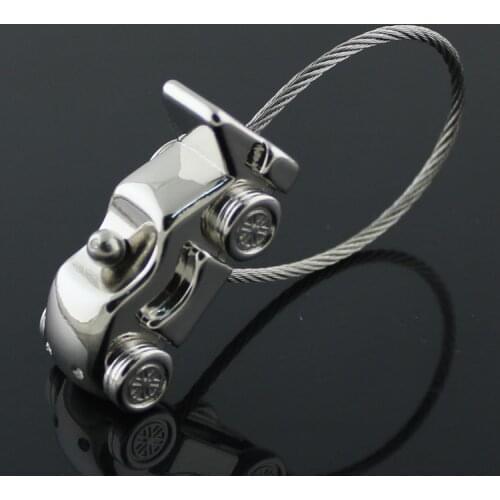 Car styling keychain key ring old car model key chain key holder high quality wire rope chaveiro portachiavi llaveros hombre