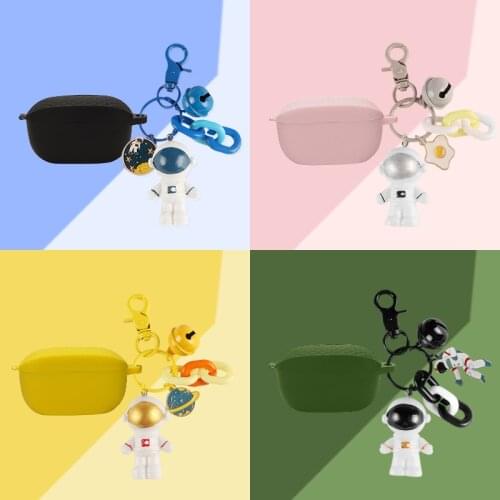 For JBL W100TWS Case Cartoon Shockproof Protect Earphones Cover for JBL Wave W100 TWS Hearphone Case with Astronaut keychain