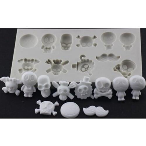 Skull & Ghosts for Halloween Silicone Mold Fondant Mould Cake Decor Tool Chocolate, Gumpaste Mold, Sugarcraft ,Kitchen Gadgets