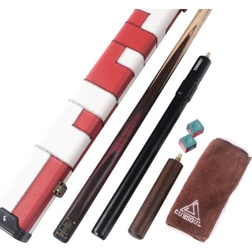 CUESOUL D411 57" 18 oz 1 Piece Handmade Snooker Cue with Aluminum Telescope Extension Snooker Cue Case With Cue Chalk,Cue Towel