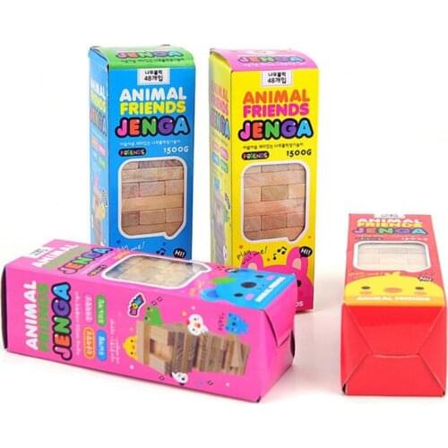 3Stes Wooden Donimo Blocks Toy 48Pcs Layers Piles Stacked High Pumping Bricks Educational Toys Wood Board Game Piles Toys Gifts