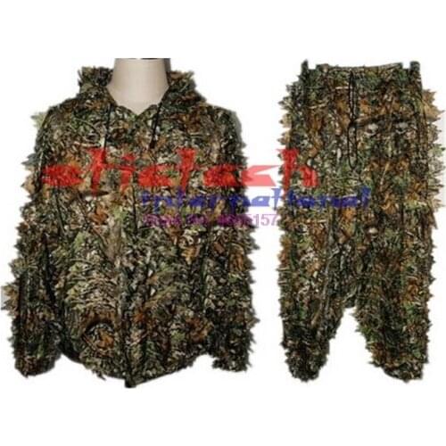 By dhl or ems 20pcs Durable Woodland 3D maple leaf Bionic Camouflage Camo clothes Hunting Sniper Ghillie Suit