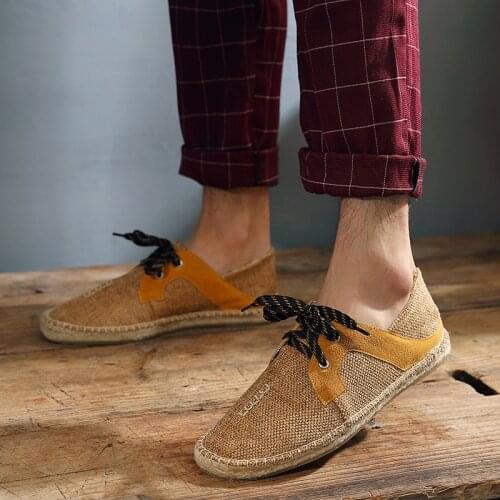 New Fashion summer Fly fabricmale casual Canvas Hemp Insole Fisherman Light Shoes men Espadrille Flats Shoes 2021