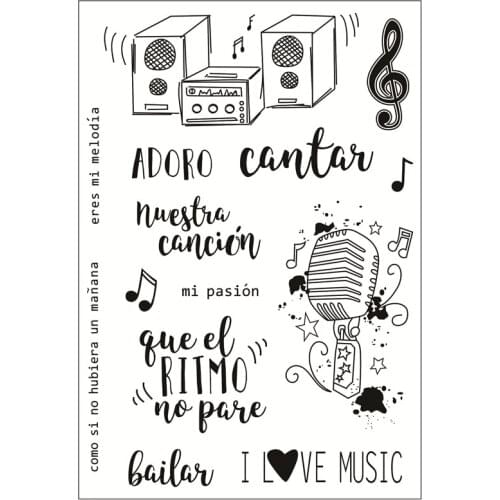 Spanish Clear Stamps for Scrapbooking Tampons Transparents Seal Background Stamp Card Making Diy Boy running