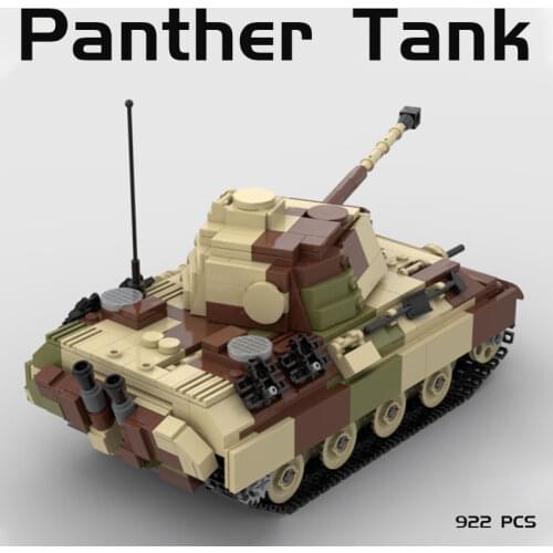 MOC Building Block Maker Military Series Ambush Panther Tank Assembly Model Children Toy Creative DIY Build Bricks Birthday Gift
