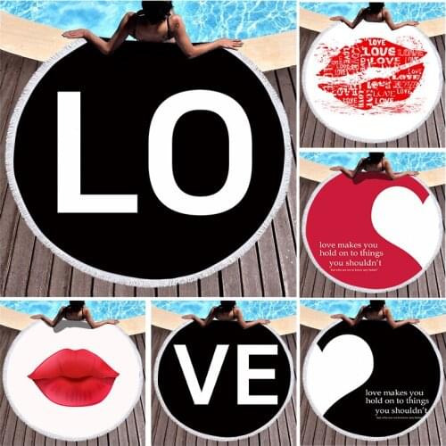 Love theme Round beach towel Fringed beach towel luxury beach towel strandlaken Towels Towel beach Bath towel microfiber towel