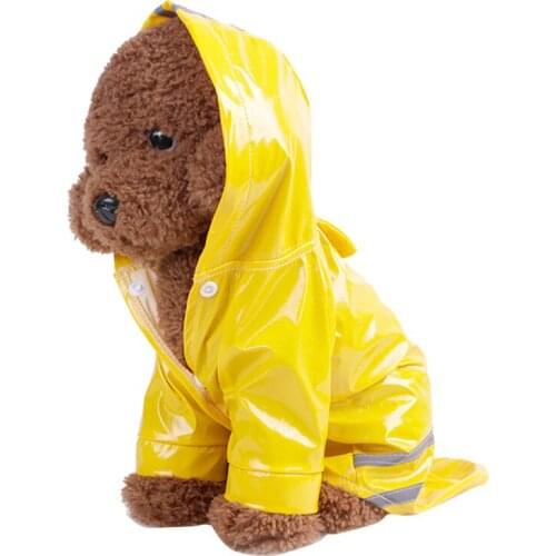 Summer Outdoor Puppy Pet Rain Coat S-XL Hoody Waterproof Jackets PU Raincoat for Dogs Cats Apparel Clothes Wholesale