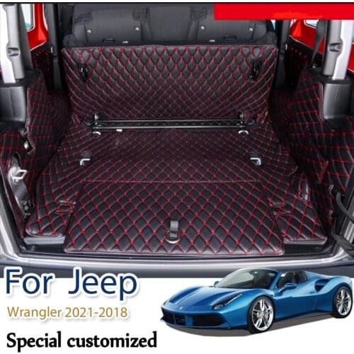 Best mats! Full set car trunk mats for Jeep Wrangler JL 2 door 2021-2018 durable cargo liner boot carpets for Wrangler 2020