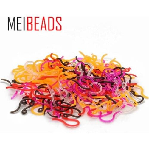 MEIBEADS 500pcs/lot Fashion plastic Ear Hook non-allergenic Earring Wires Findings Fit Jewelry Accessories UF1953