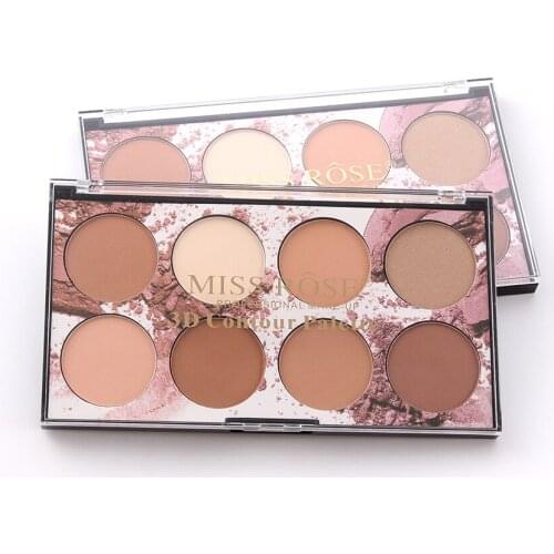 MISS ROSE Makeup 8-цветная стойкая пудра для макияжа с масляным контролем, водостойкая палитра румян
