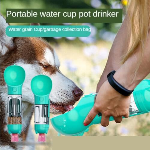 Multifunctional Pet Accompanying Water Food Cup Portable Pet Dog Water Bottle Out Pet Water Drinking Fountain Dog Water Bottle