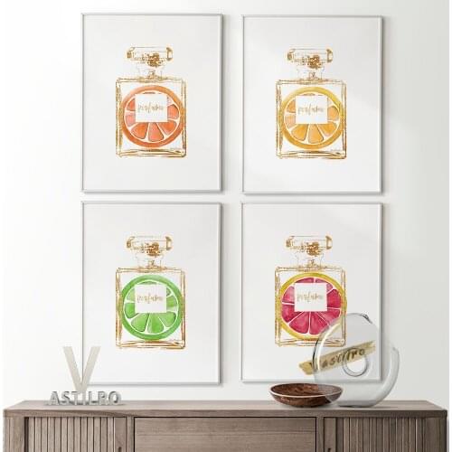 Fashion Illustration Prints Poster Fruity Perfumes Watercolour Wall Stickers Canvas Modern Living Room Home Decorate Painting
