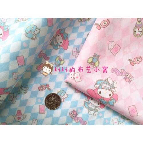 Cartoon rabbit polyester Cotton Sewing Fabric DIY Handmade Material Hometextile Patchwork 50*140cm