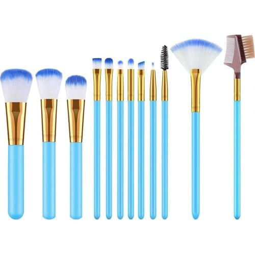 12Pcs/Set Makeup Brush Set Skin-friendly Artificial Fiber Eye Shadow Eyebrow Eyeline Brush Make Up Brushes for Face