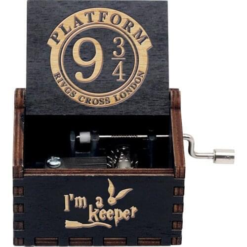 NEW Wooden Hand Crank Music Box Jurassic Park Queen You Are My Sunshine Theme Christmas Valentines Day Birthday Party Gift Decor