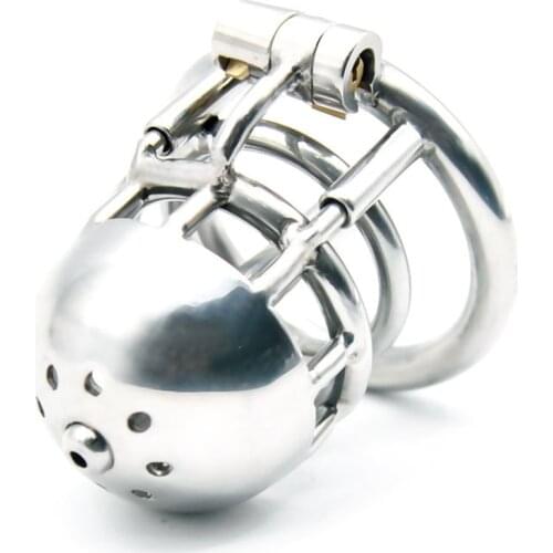 New 316 Stainless Steel Male Dual Use PA Chastity Device,Penis Ring,Cock Cage with Catheter,Penis Lock,Adult Sex Toys for Men