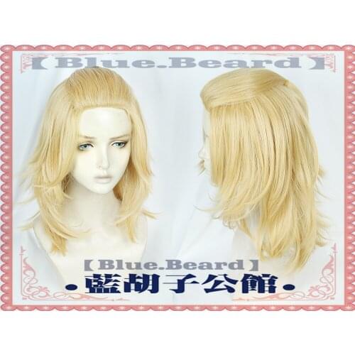 Manjirou Sano Anime Tokyo Revengers Wig Cosplay Heat Resistant Synthetic Short Golden Hair Hallowen Party Wigs+ Free Wig Cap