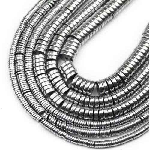 UPGFNK Natural Stone Silvers Coin Hematite Flat Round Loose Spacers Beads For Jewelry Making 3/4/6/8mm Diy Bracelets Accessories