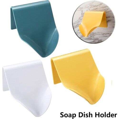 ABS Soap Box Tray Wall-mounted Bathroom Kitchen Soaps Dish Holder Storage Plate Tray Bathroom Holder Bathroom Gadgets
