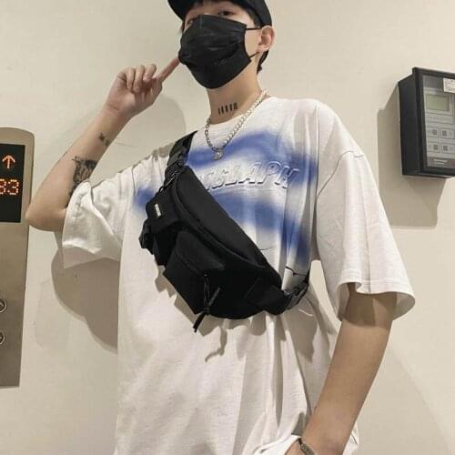 Casual Canvas Bag Unisex Chest Bags Multifunction Men Messenger Crossbody Bag Zipper Phone Pouch Travel Belt Waist Pack