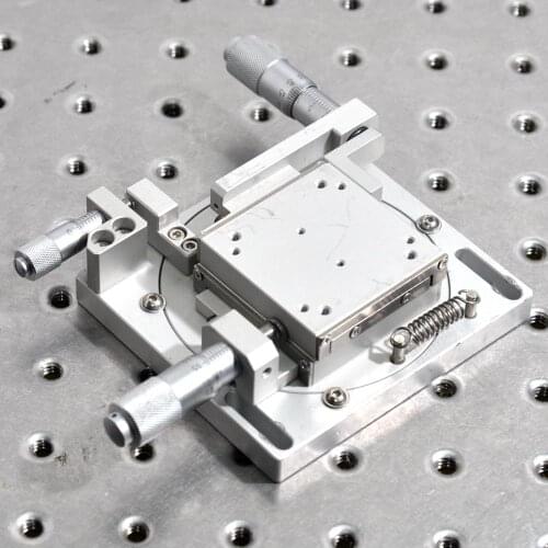Micrometer manual adjustment sliding table XYR axis bidirectional translation table rotating platform rotating plate 45*45mm