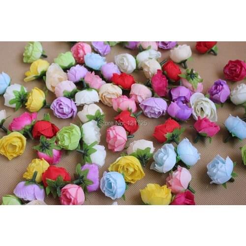 Multi Color Small Tea Rose Diy Rose silk Flower Artificial Flowers Heads For Home Wedding Decoration Flower Head