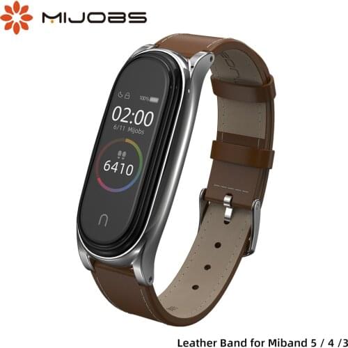 Leather Smart Watch Band for Xiaomi Mi Band 5 4 3 NFC Wristbands strap For Mi Band 5 Bracelet Colorful Strap Black Rose Gold